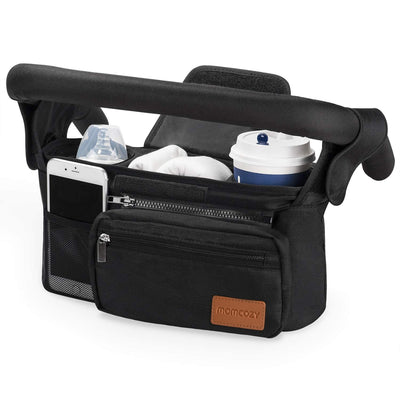 Organizador Universal Para Carrinho De Bebê Momcozy Black - Fácil de Usar e Limpar